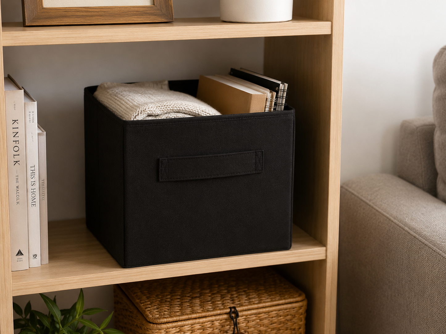 Cubo Organizador de Tela con Manijas