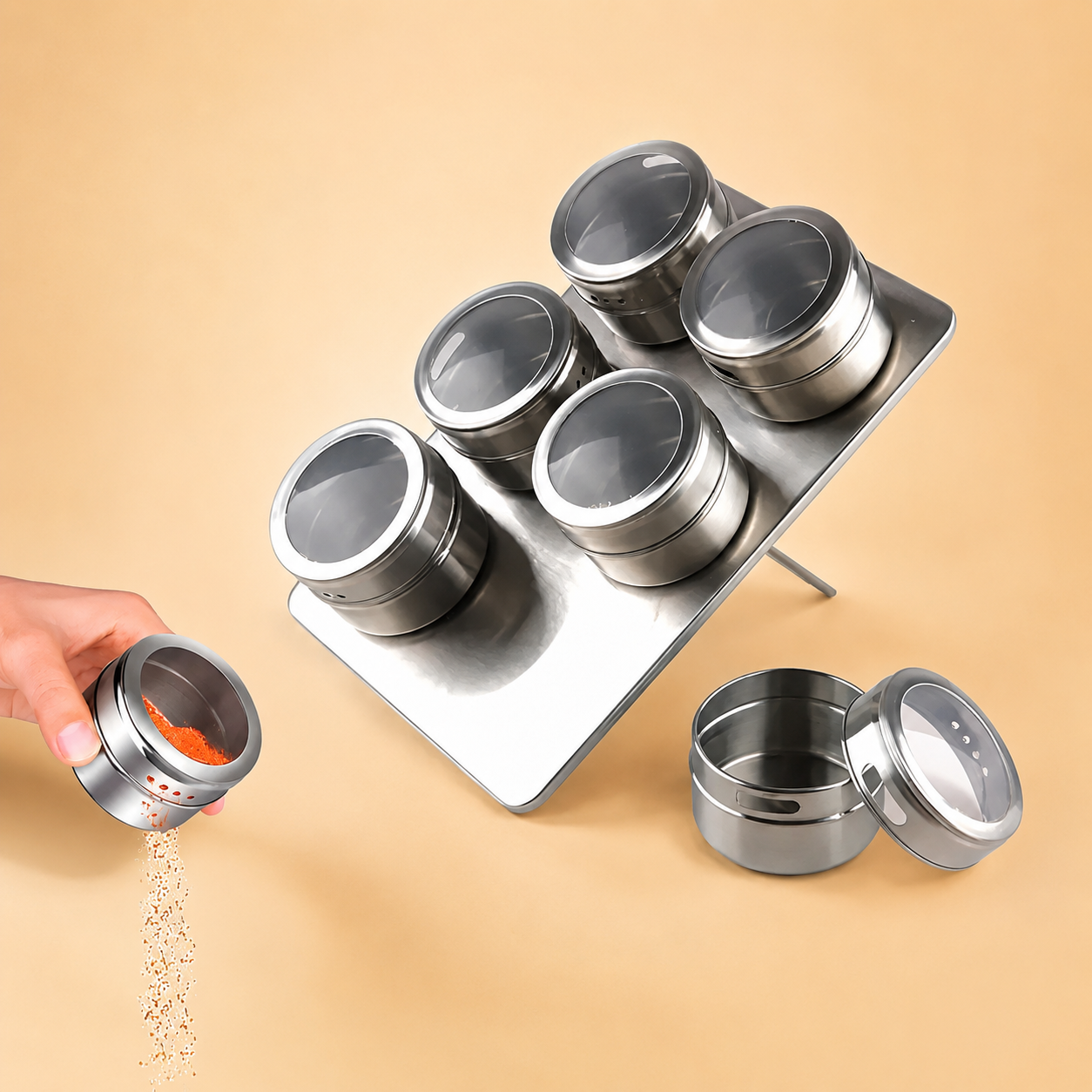 Set x6 Especieros de Acero Inoxidable